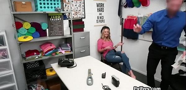  Kleptomaniac blonde craves for officers cock